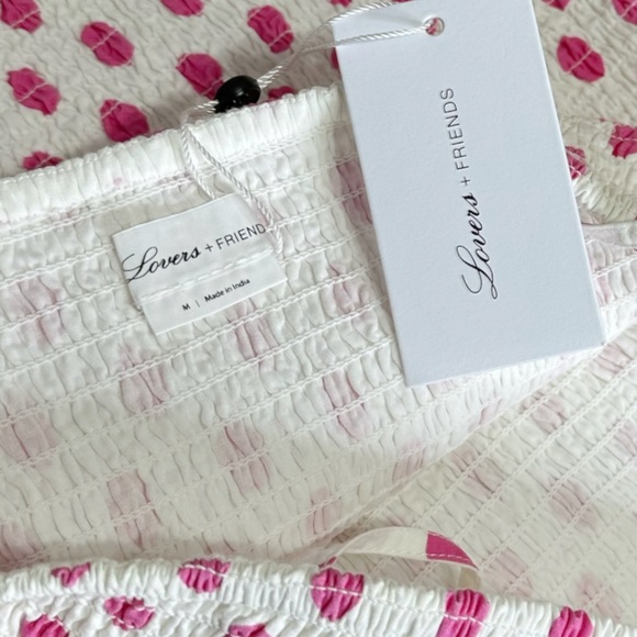 LOVERS + FRIENDS Burson Polka Dot Mini Dress - Pink/White - Picture 6 of 6